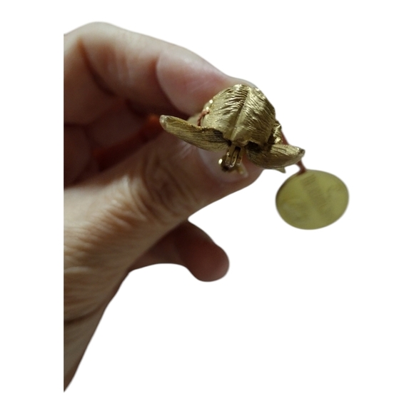 Vintage Creed 24k Gold Plated September Angel Brooch Pin - Picture 8 of 8